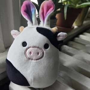 ***Adorable 4.5-Inch Connor the Cow Squishmallow with Easter Bunny Ears***